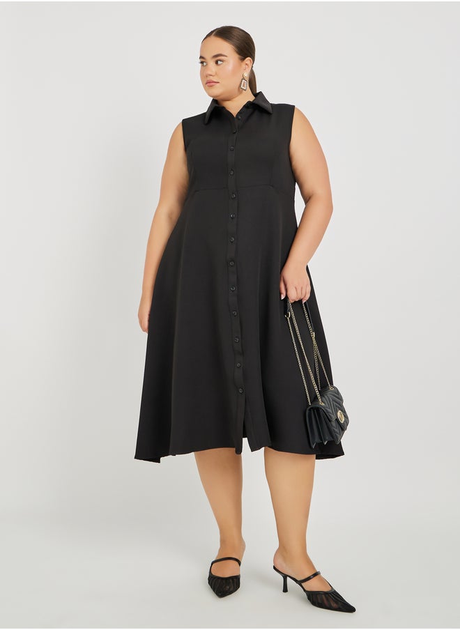 Styli Sleeveless A-Line Dress  - Image 1
