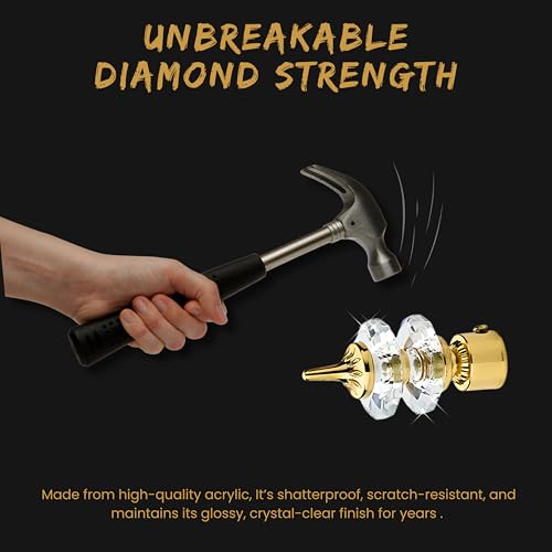 GLOXY ENTERPRISE Aluminium Double Diamond Curtain Brackets Parda Holders with Support Fittings 1 Inch Rod Pocket Finials Designer Door and Window ( Golden 6 Pair) - Image 3