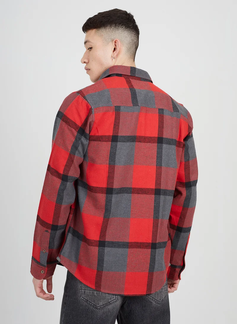 BRAVE SOUL Casual Long Sleeve Check Shirt