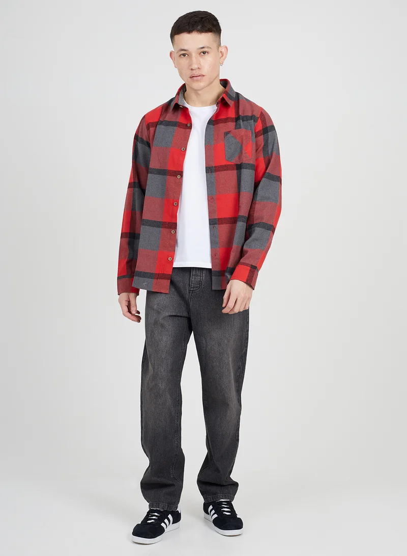 BRAVE SOUL Casual Long Sleeve Check Shirt