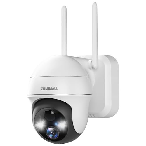 ZUMIMALL Security Cameras Wireless Outdoor, 360°View, 2K Battery Powered Cameras for Home Security, 3MP Color Night Vision, 2-Way Talk, IP66, AI Analysis, Cloud Storage, Alexa