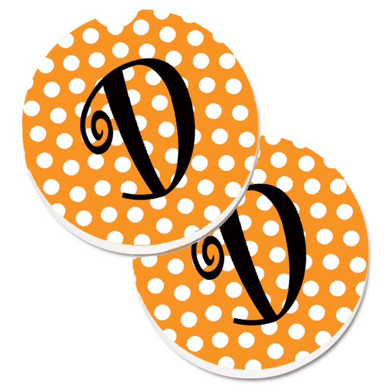 كارولينز تريجرس "" Caroline's Treasures Monogram Monogram d polkadots الأولي مجموعة من 2 كوب حامل السيارات CJ1033-DCARC 2.56 متعدد الألوان " 