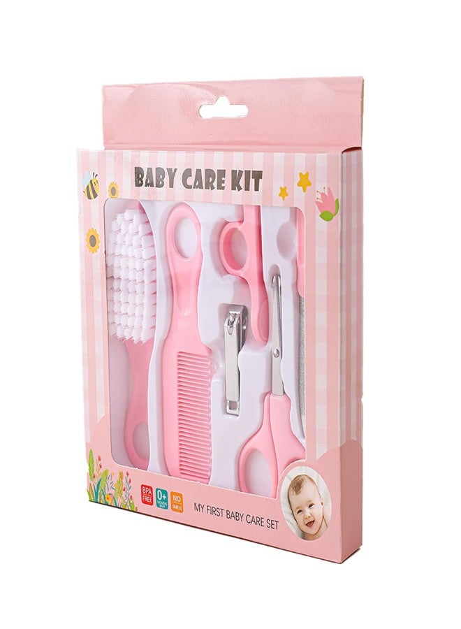 FIMALIA Baby Healthcare Kit, Pink – Complete Baby Care Kit with Thermometer, Nail Clippers, Brush, Comb, Nasal Aspirator, Non-Toxic, Compact, Durable, Portable, Organized for Care - Image 1