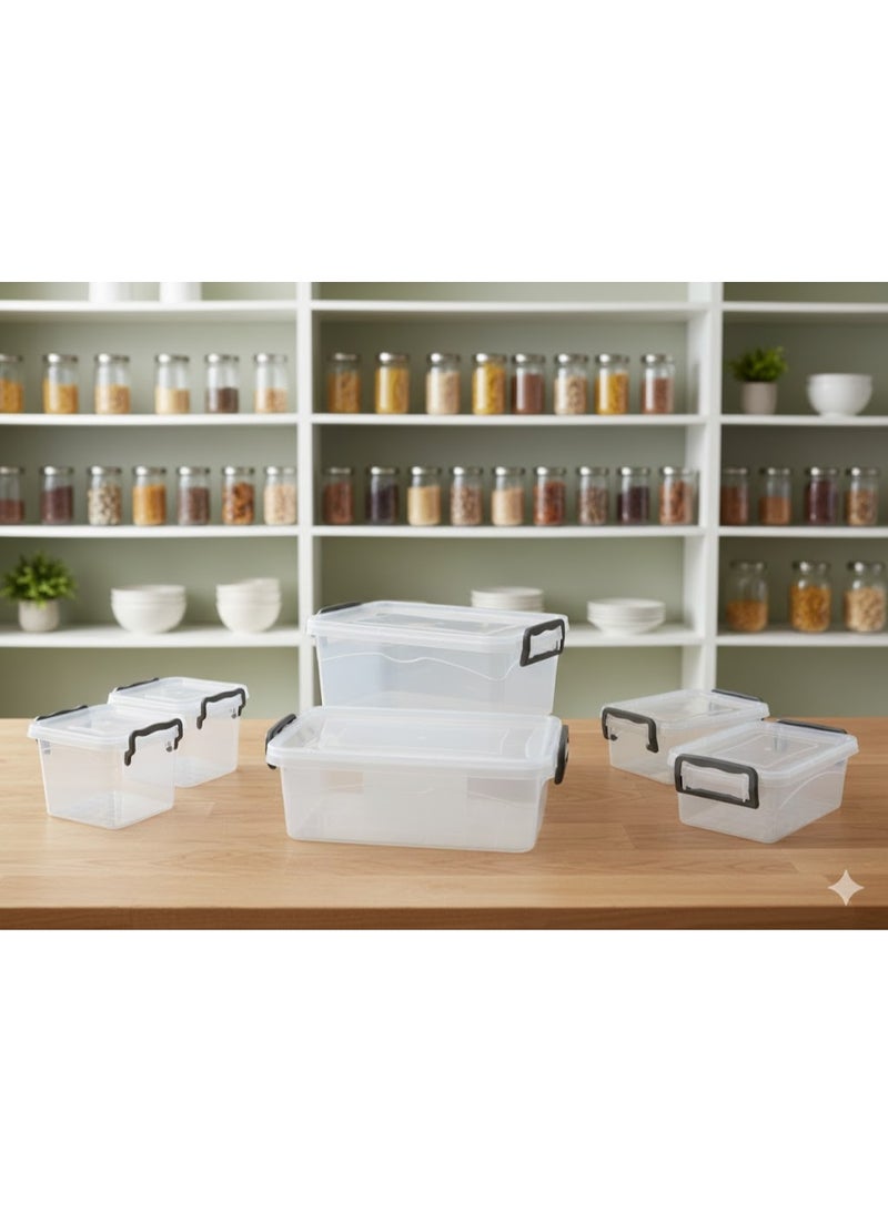 favilla 6-piece airtight plastic storage container set in various sizes for kitchen organization - Code 1590 - Image 4