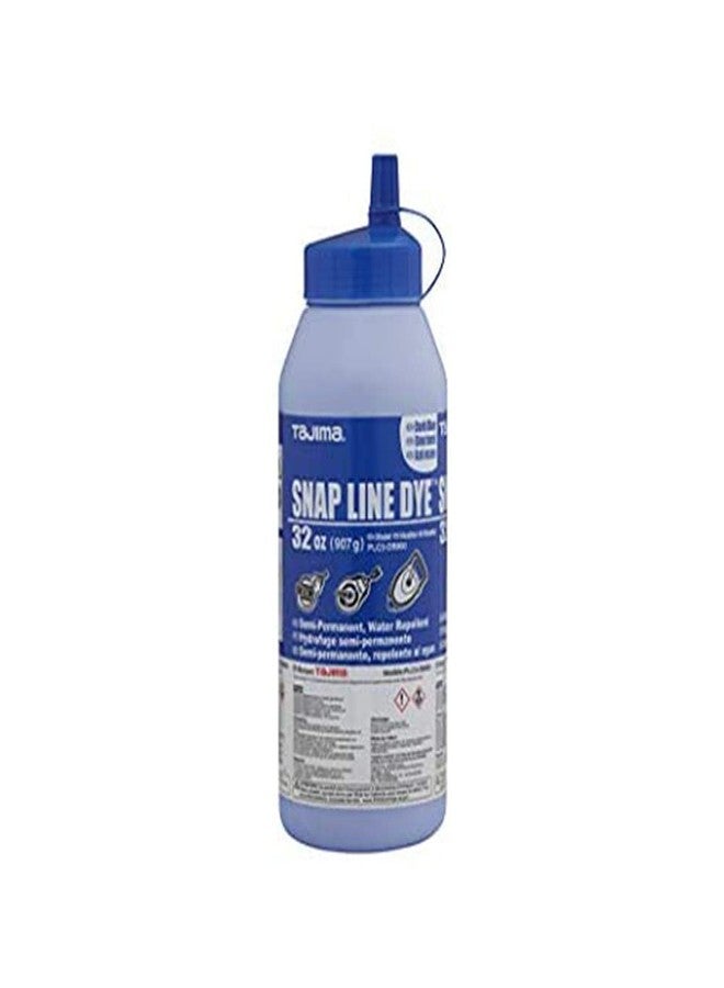 Tajima Marking Chalk - Dark Blue 32-oz (907g) Semi Permanent Snap-Line Dye with Durable Bottle & Easy-Fill Nozzle - PLC3-DB900 - Image 1