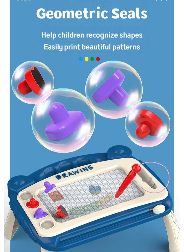 Magic Magnetic Drawing Doodle Board, Erasable Sketch Pad Toy, Travel Size Toddler Writing & Painting Board, Early Educational Toy for Kids 2–6 Years Old – Perfect Christmas Gift & Holiday Present (Blue) - Image 4