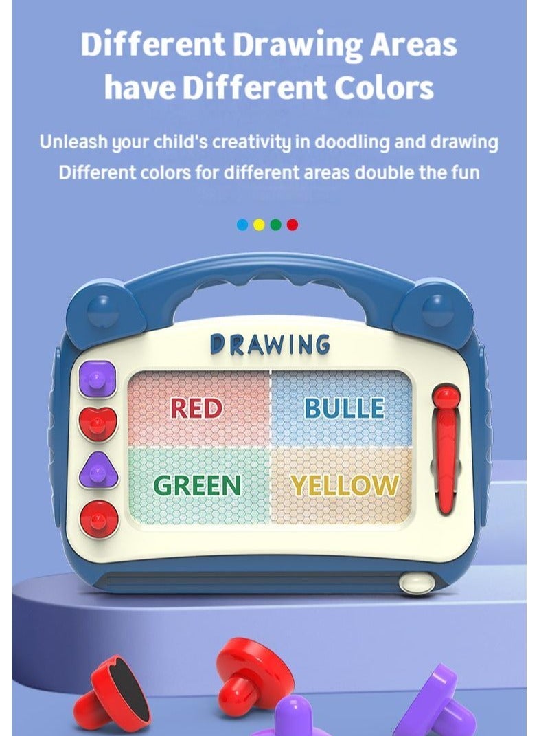 Magic Magnetic Drawing Doodle Board, Erasable Sketch Pad Toy, Travel Size Toddler Writing & Painting Board, Early Educational Toy for Kids 2–6 Years Old – Perfect Christmas Gift & Holiday Present (Blue) - Image 2