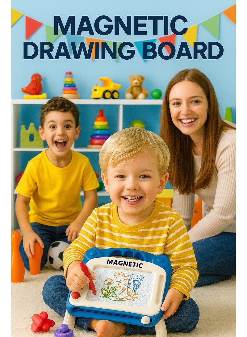 Magic Magnetic Drawing Doodle Board, Erasable Sketch Pad Toy, Travel Size Toddler Writing & Painting Board, Early Educational Toy for Kids 2–6 Years Old – Perfect Christmas Gift & Holiday Present (Blue) - Image 1