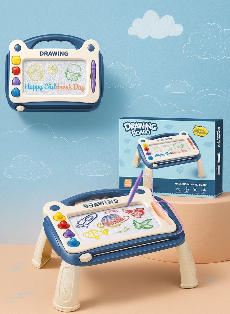 Magic Magnetic Drawing Doodle Board, Erasable Sketch Pad Toy, Travel Size Toddler Writing & Painting Board, Early Educational Toy for Kids 2–6 Years Old – Perfect Christmas Gift & Holiday Present (Blue) - Image 1
