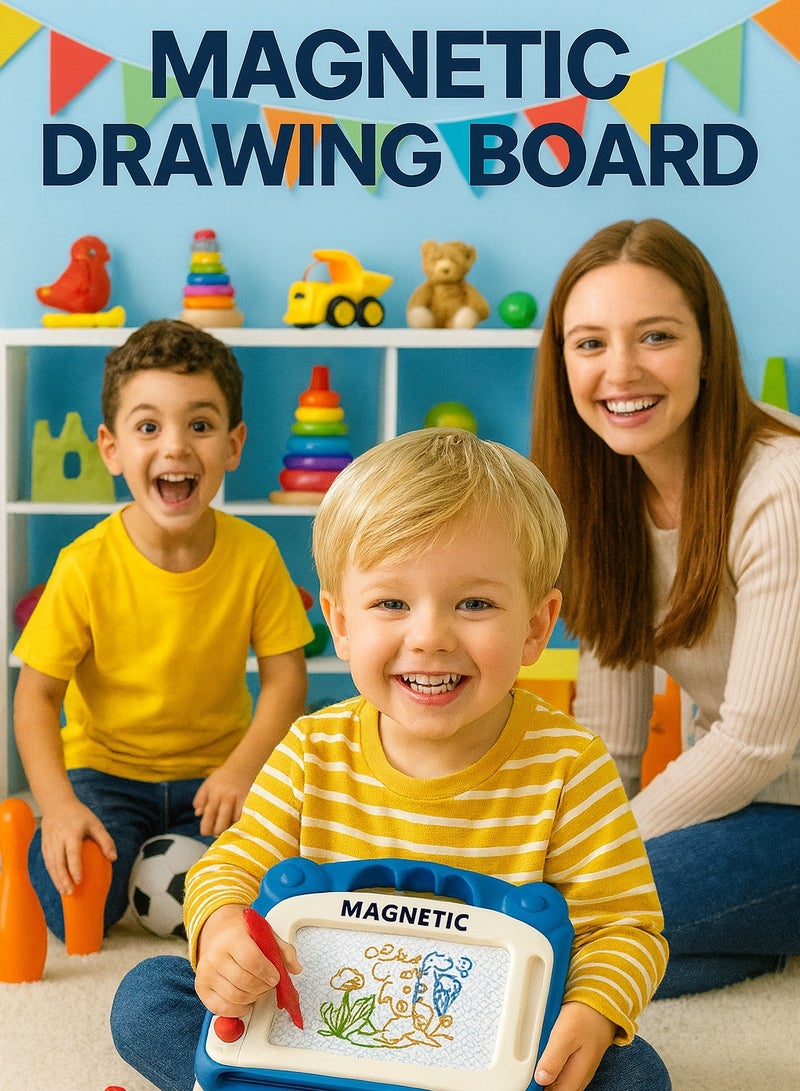 Magic Magnetic Drawing Doodle Board, Erasable Sketch Pad Toy, Travel Size Toddler Writing & Painting Board, Early Educational Toy for Kids 2–6 Years Old – Perfect Christmas Gift & Holiday Present (Blue) - Image 2