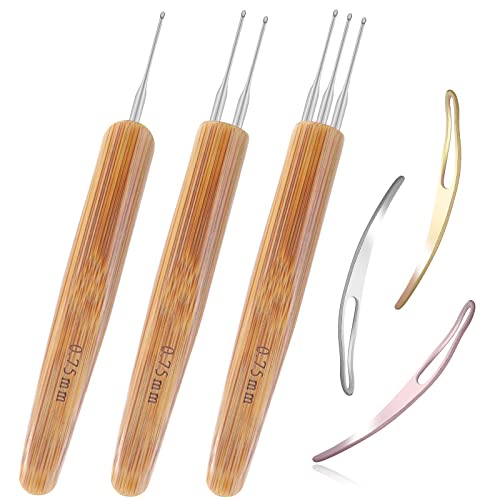 AGBOLO 6PCS Dreadlock Crochet Hooks for Hair, Durable 0.75mm Dreadlock Crochet Needle with Interlocking Tool for Locs, Excellent for Maintaining Real Dread Loc - Image 1