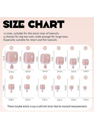 216 Pcs Press on Toenails - Short Glossy White French Tip Fake Toenails - White French Tip Toe Nails Press ons - Press-On Designs for Women Artificial Toenail Nails - view 2
