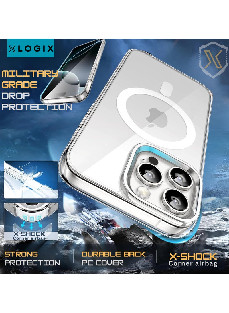 XLogiX Clear Case for iPhone 15 Pro Max – Slim, Stylish, Transparent Back Cover with MagSafe Compatibility & Shockproof Protection | ClearX Series - Image 2