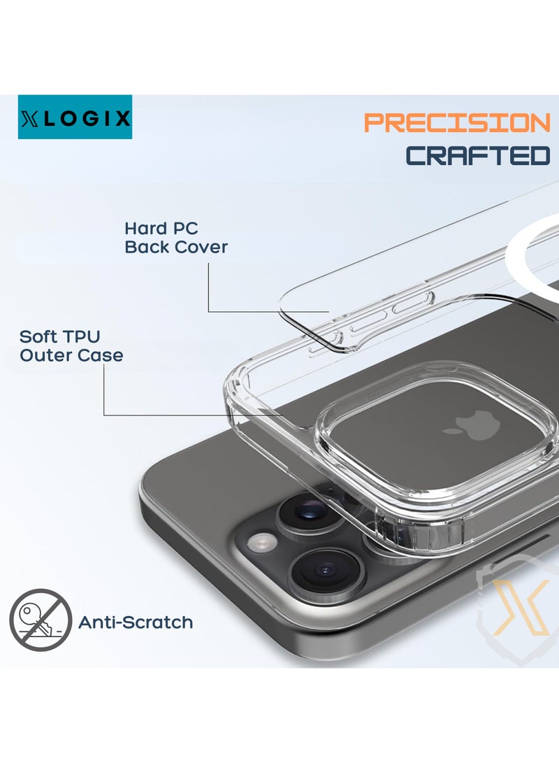XLogiX Clear Case for iPhone 15 Pro Max – Slim, Stylish, Transparent Back Cover with MagSafe Compatibility & Shockproof Protection | ClearX Series - Image 3