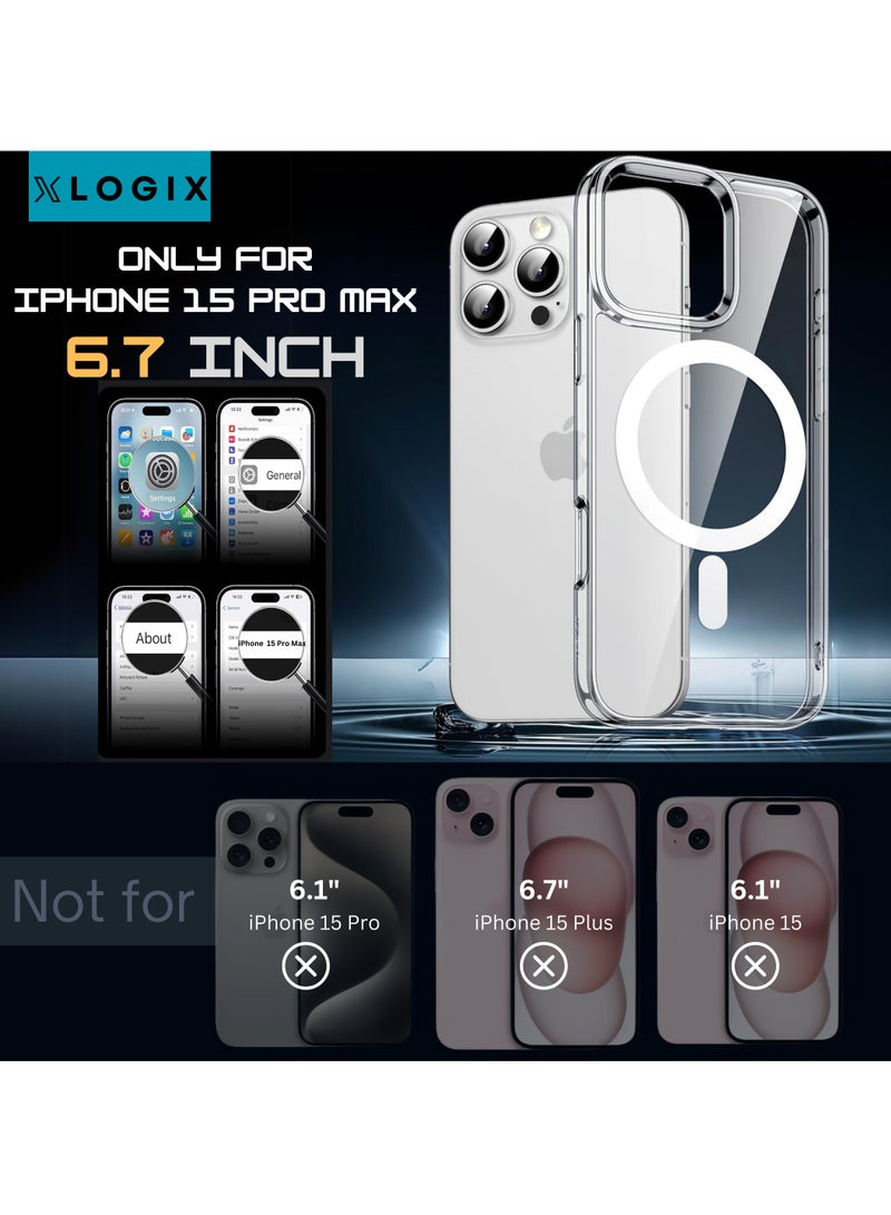 XLogiX Clear Case for iPhone 15 Pro Max – Slim, Stylish, Transparent Back Cover with MagSafe Compatibility & Shockproof Protection | ClearX Series - Image 5