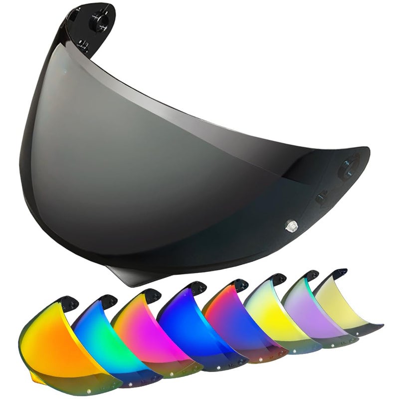 YMTSGEQ HJ-34P Helmet Visor Replacement for HJC C10.Motorcycle Helmet Shield UV Protection Compatible with HJC C10 (Deep Black) - Image 1