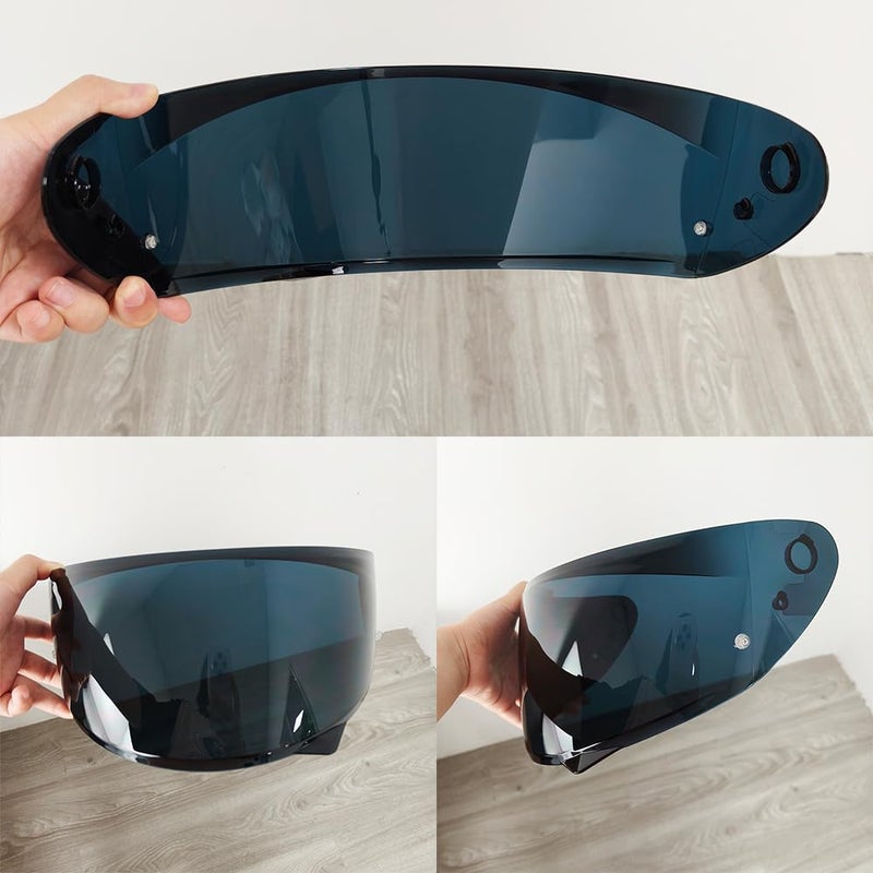 YMTSGEQ HJ-34P Helmet Visor Replacement for HJC C10.Motorcycle Helmet Shield UV Protection Compatible with HJC C10 (Deep Black) - Image 3