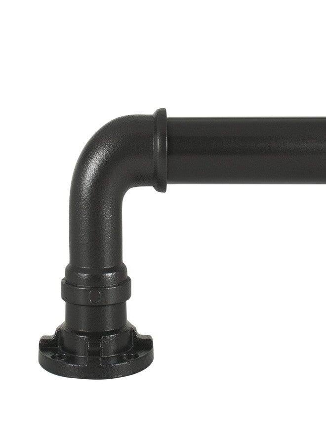 Decopolitan Industrial Wrap Around Telescoping Curtain Rod Set, 18-36", Black - Image 1