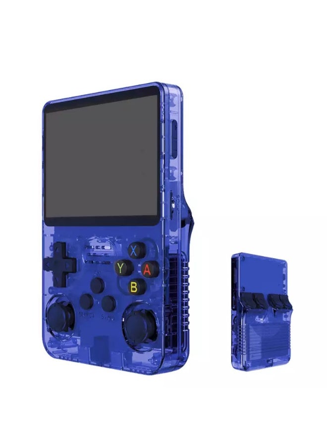 R36S Retro Handheld Video Game Console, 64GB, Blue, with 3.5-inch IPS Display - Image 1