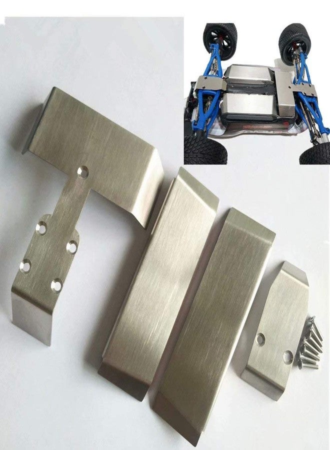 EPTNNASO 4pcs Stainless Steel Skid Plate Protector 4pcs for 1/16 Mini E Revo Summit Slash VXL - Image 1