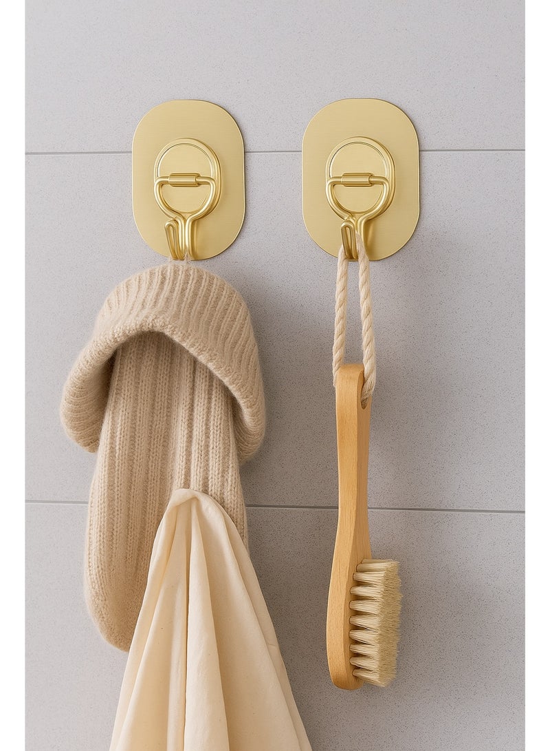 Toshionics 4 Pieces Drill-Free Wall Mounted Hooks Multifunction Plastic Storage Sticky Hanging for Tools Bathroom Organization - Image 1