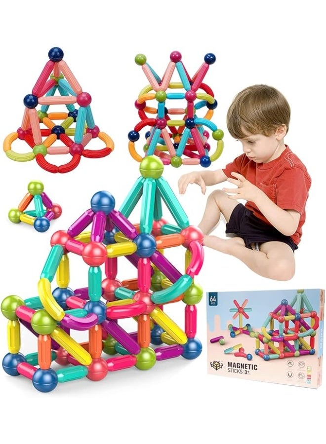 Generic 64-Piece Magnetic Building Block Set – Learn and Create in a ...