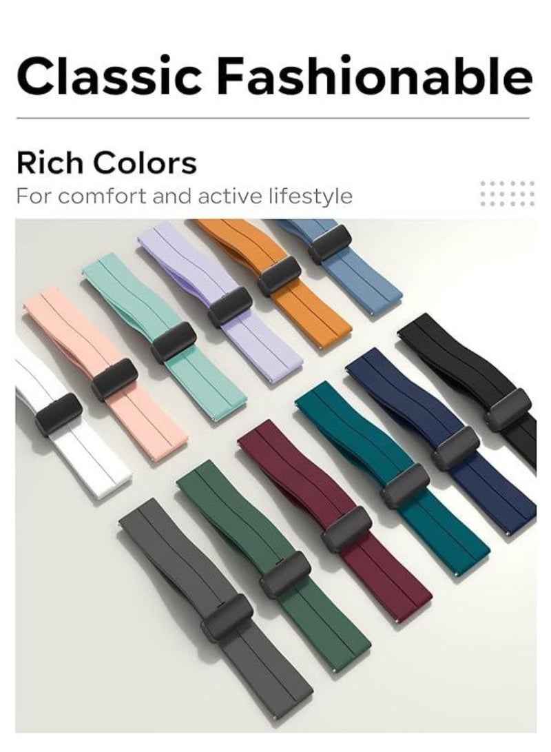 JAJEEK Magnetic Watch Band – Soft Silicone Sport Strap with Quick Release for 16mm, 18mm, 19mm, 20mm, 22mm Watch Lugs | Magnetic Folding Clasp | Sweat-Resistant & Skin-Friendly Band for Men & Women | Replacement Strap for Smartwatch & Traditional Watches - Image 5