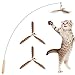 JXFUKAL Cat Wand Toys Interactive Cat Toys with 3 Feather Refills 29 Flexible Steel Wire Sturdy Wood Handle Bell for Kitty Kitten Cat Toys for Indoor Cats Teaser Cat String Toy - Image 3