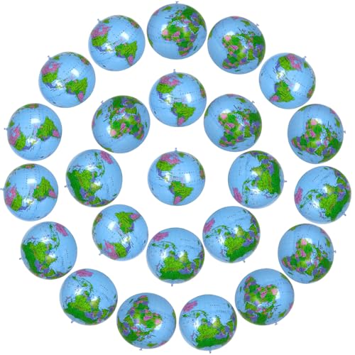 Coopay 24 Pack Inflatable Globe PVC World Globe Inflatable Earth Beach Ball Swimming Pool Ball Birthday Beach Party Decoration Summer Water Games Gifts for Beach Playing or Teaching - Image 1