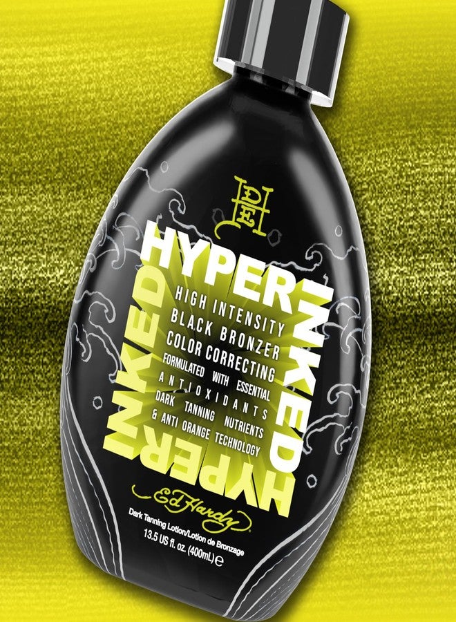 Ed Hardy Tanning Hyper Inked - High Intensity Color Correcting Skin Firming Anti-Aging Black Bronzer Dark Tanning Lotion - Image 4