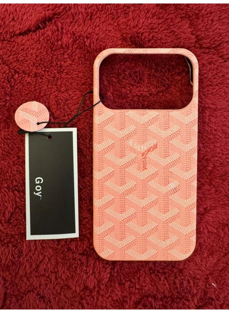 iPhone 17 Pro Max Luxury Patterned Shockproof Case Pink
