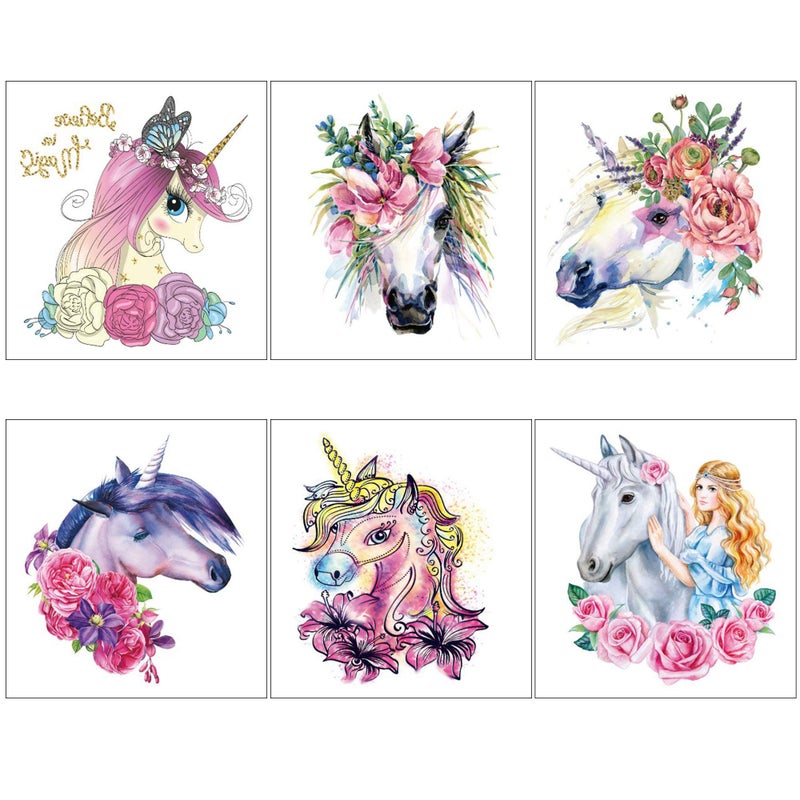 Konsait Cute Magic Animals Temporary Tattoos for Children Kids Girls(45Sheets),Konsait Great Girls Fake Stickers Waterproof Rainbow Kids Birthday Party Favors Decorations Birthday Party Gift Bag Fillers - Image 5