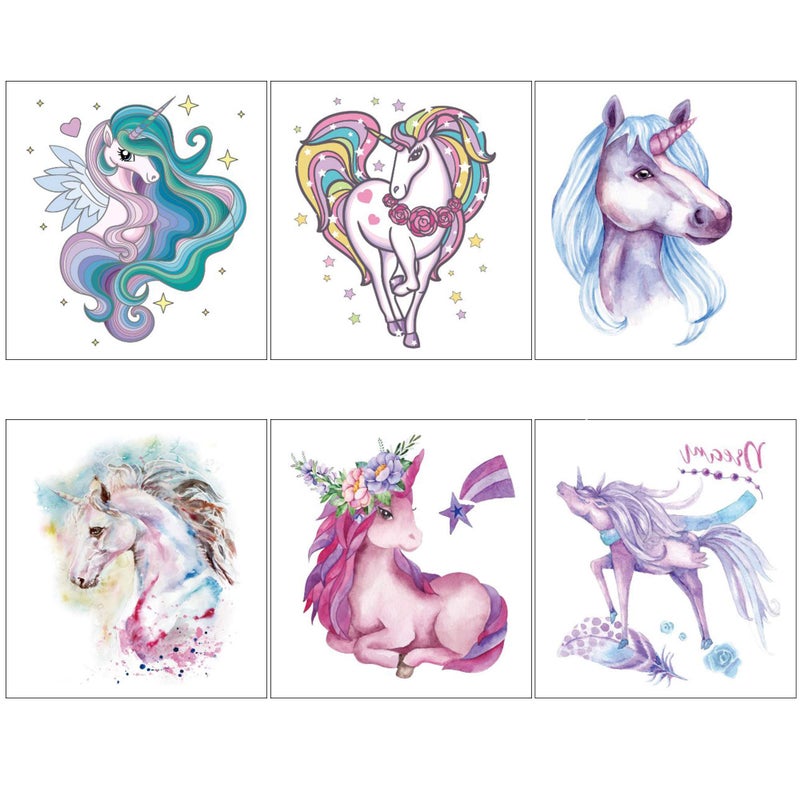 Konsait Cute Magic Animals Temporary Tattoos for Children Kids Girls(45Sheets),Konsait Great Girls Fake Stickers Waterproof Rainbow Kids Birthday Party Favors Decorations Birthday Party Gift Bag Fillers - Image 4