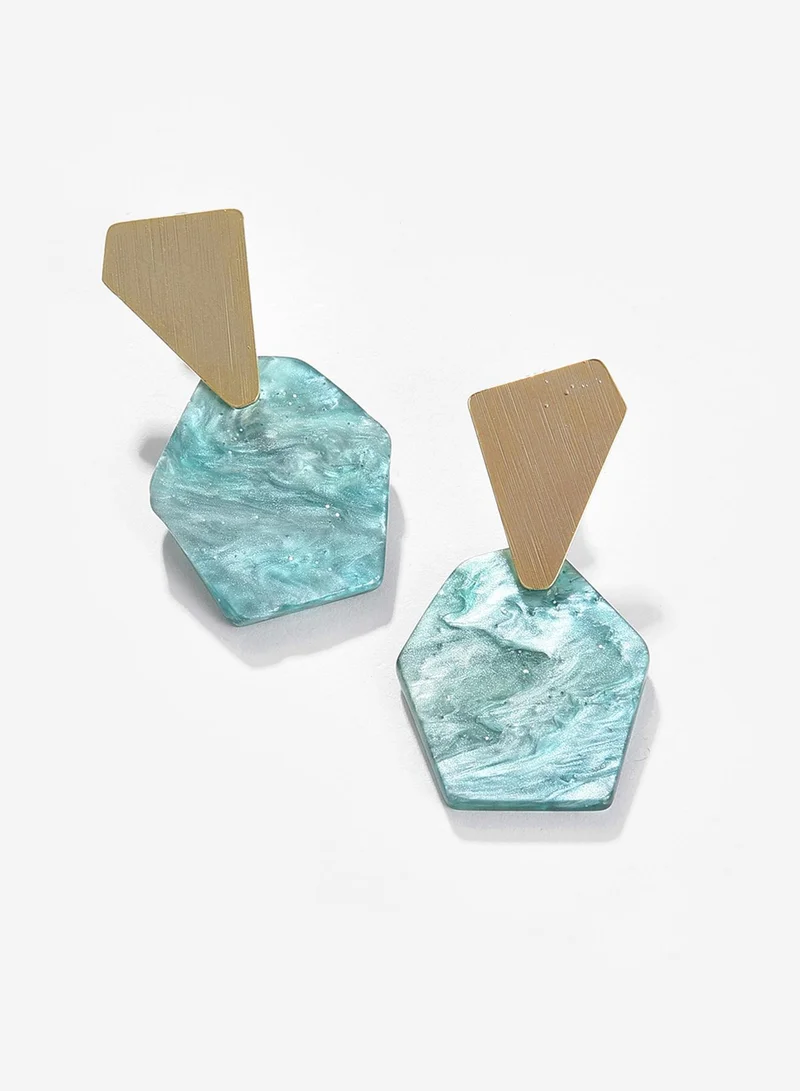 SOHI Green Artificial Stud Earring Jewellery