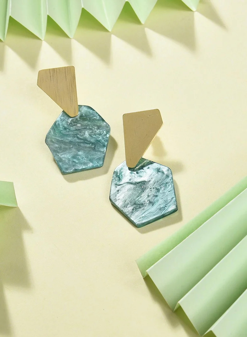 SOHI Green Artificial Stud Earring Jewellery