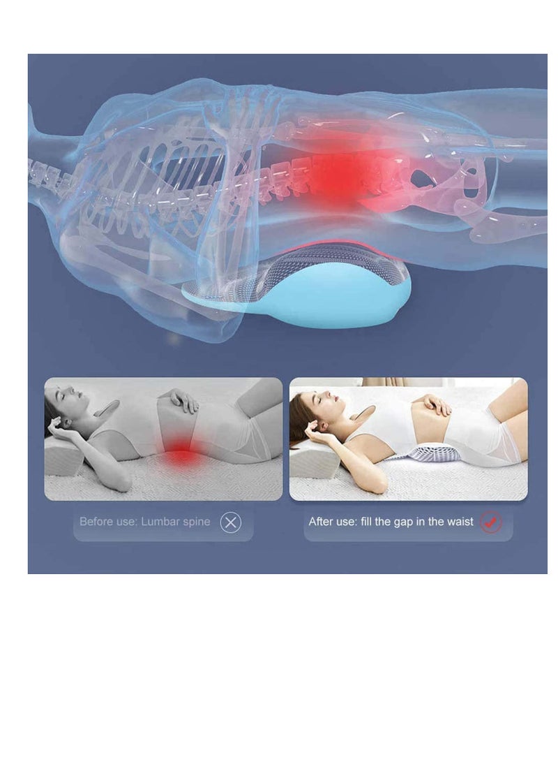 Excefore Lumbar Pillow for SleepingAdjustable Height 3D Lower Back Support Pillow Waist for Lower Back Pain Relief and Sciatic Nerve Pain Pregnancy Pillows Waist Support for Side Sleepers  - Image 2