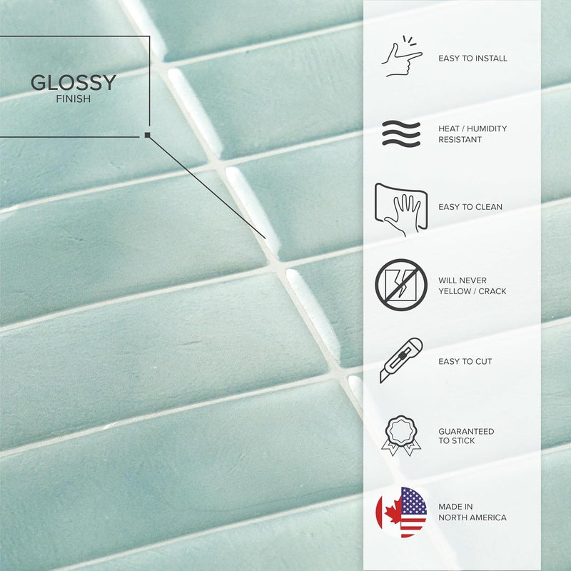 Smart Tiles بلاطات قابلة للتقشير واللصق للواجهات الخلفية، 5 ألواح بمقاس 11.43 بوصة × 9 بوصة، مثالية للمطابخ والحمامات - Image 5