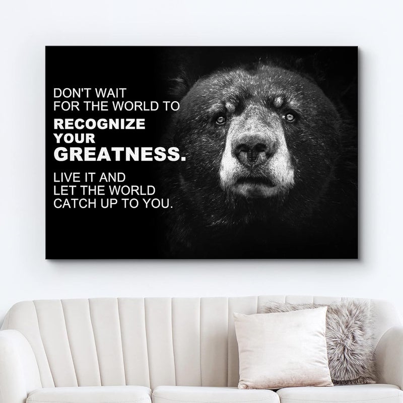 wall26 Recognize Your Greatness Grizzly Bear Canvas Print - Image 2