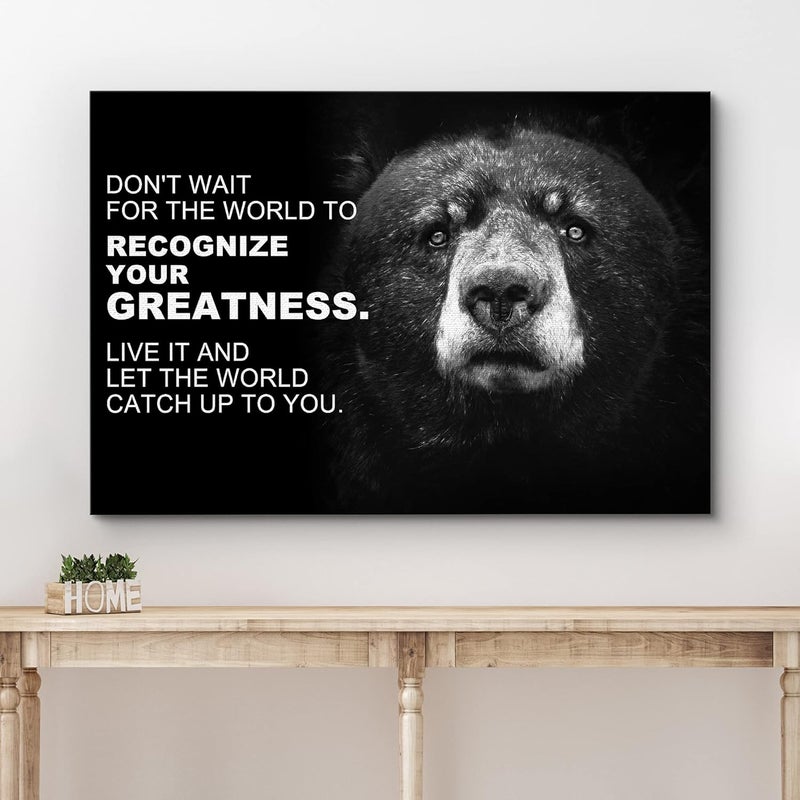 wall26 Recognize Your Greatness Grizzly Bear Canvas Print - Image 3