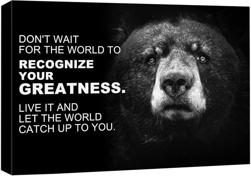 wall26 Recognize Your Greatness Grizzly Bear Canvas Print - Image 1