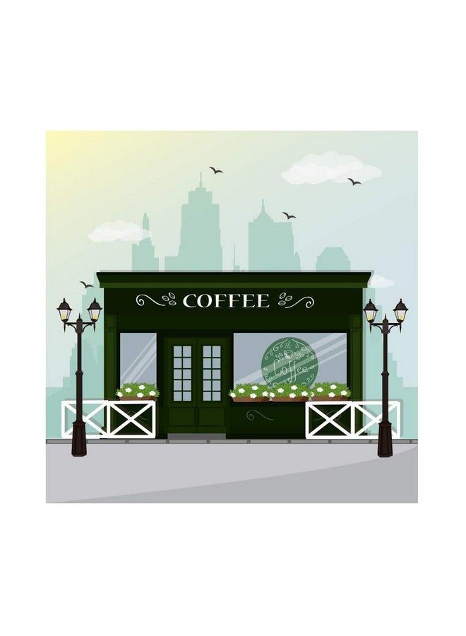 CSFOTO خلفية مقهى كرتونية 5X5 قدم لحفلات أعياد الميلاد للأطفال خلفية تصوير لحفلة عيد الميلاد خلفية مقهى لاحتفالات استحمام الأطفال لوازم حفلات ذات طابع خاص - Image 1