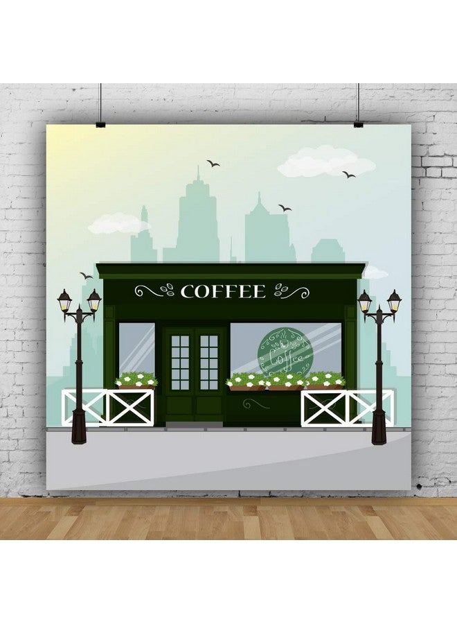 CSFOTO خلفية مقهى كرتونية 5X5 قدم لحفلات أعياد الميلاد للأطفال خلفية تصوير لحفلة عيد الميلاد خلفية مقهى لاحتفالات استحمام الأطفال لوازم حفلات ذات طابع خاص - Image 4