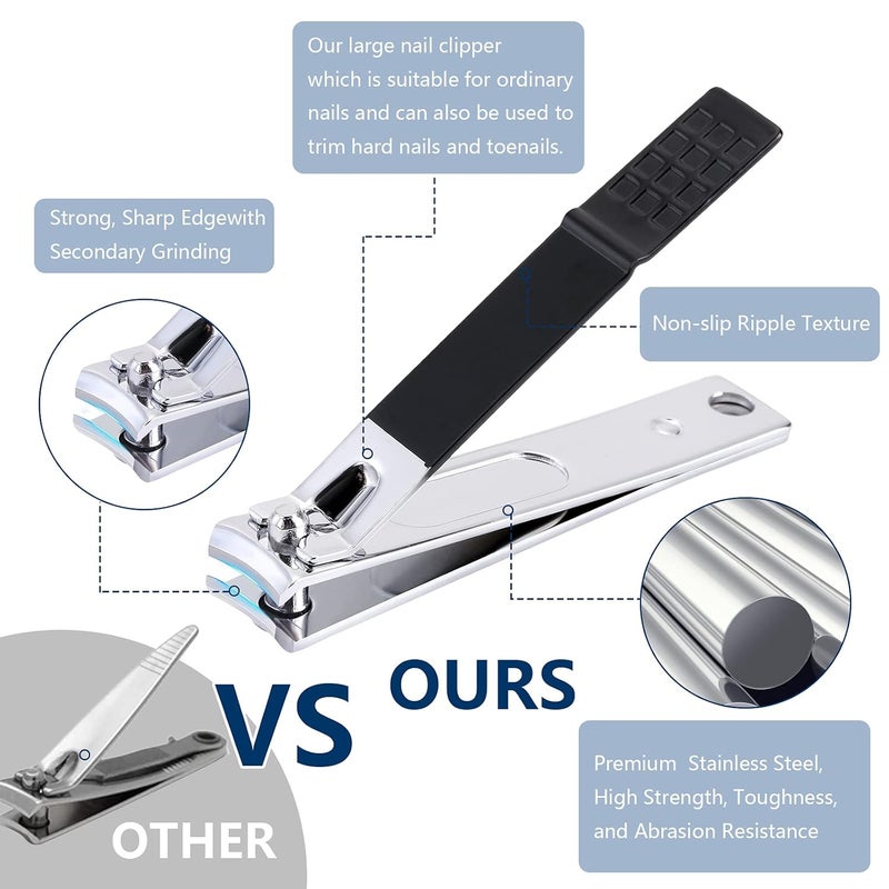 Aceoce Nail Clippers Set Professional Manicure Set Grooming Kits Stainless Steel Travel Manicure Pedicure Kit Nail Care Tools Nail Kit with Travel Case Personal Care Tools Gifts for Men Women - Image 2