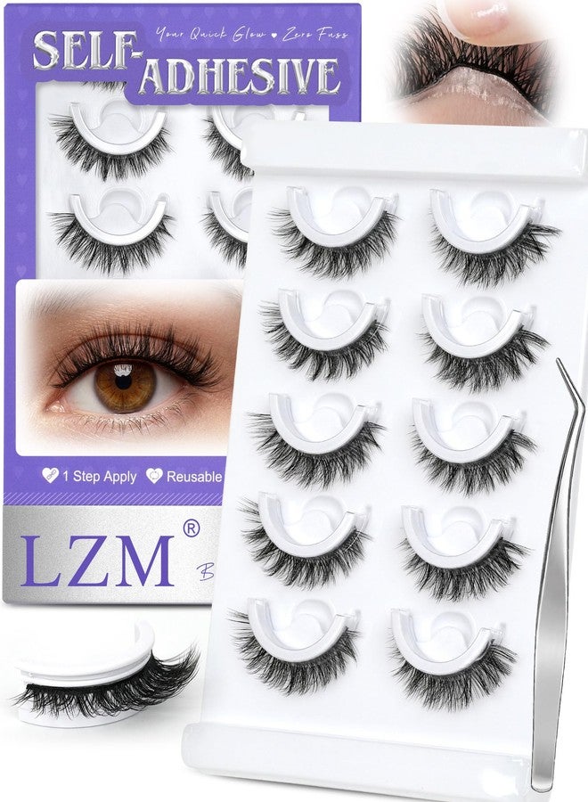 LZM Self Adhesive Eyelashes, No Glue Eyelashes Press On Lashes 12mm 879 - Image 1