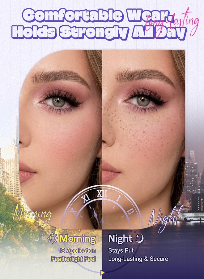 LZM Self Adhesive Eyelashes, No Glue Eyelashes Press On Lashes 12mm 879 - Image 3
