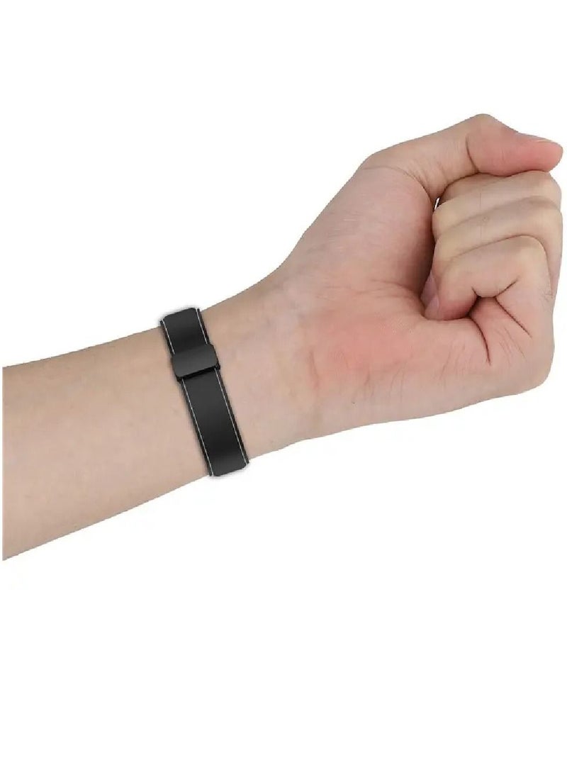 Perfii - Genuine Cow Leather Watch Strap 22mm Folding Buckle Wristband For Fossil Gen 5 Carlyle / Gen 5 Julianna / Gen 5 Garrett / Gen 5 Carlyle HR Black - Image 1