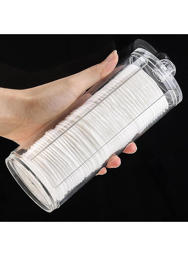 كاست ويف مرطبان وسادة قطنية مبتكرة شفافة لتنظيم مستحضرات التجميل، حاوية تخزين مستحضرات التجميل، حامل أعواد قطنية للنساء - Image 1