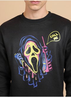 HIGHLANDER Front Graphic Print Relaxed Fit Sweatshirt by Styli  - Image 2
