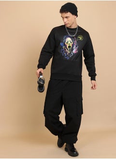 HIGHLANDER Front Graphic Print Relaxed Fit Sweatshirt by Styli  - Image 4