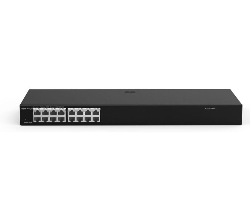 Ruijie 16-Port Gigabit Smart Switch RG-ES216GC,Cloud Managed Switch Black - Image 1